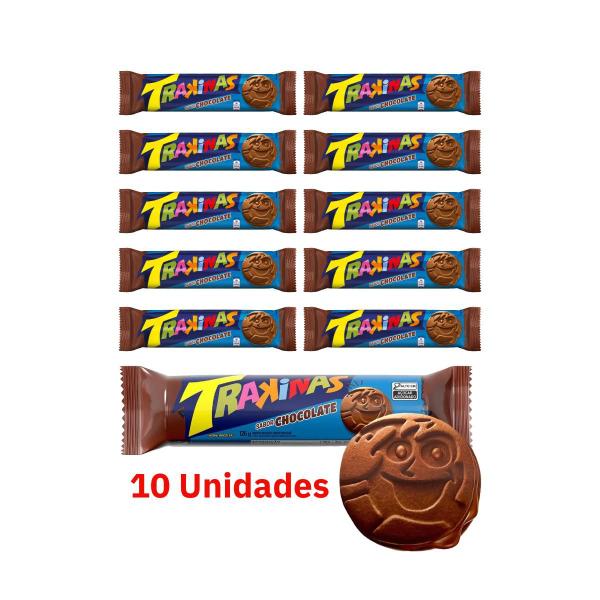 Imagem de Biscoito Trakinas Sabor Chocolate 126g Kit C/10