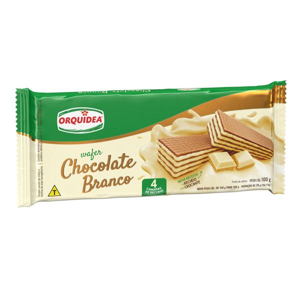 Imagem de Biscoito Wafer Chocolate Branco Orquídea 100g