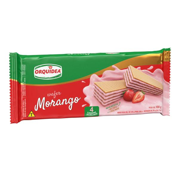 Imagem de Biscoito Wafer Morango Orquídea 100g