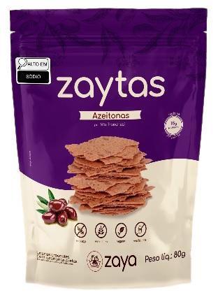 Imagem de Biscoito Zaytas Azeitona Preta Sem Glúten Zaya 80g