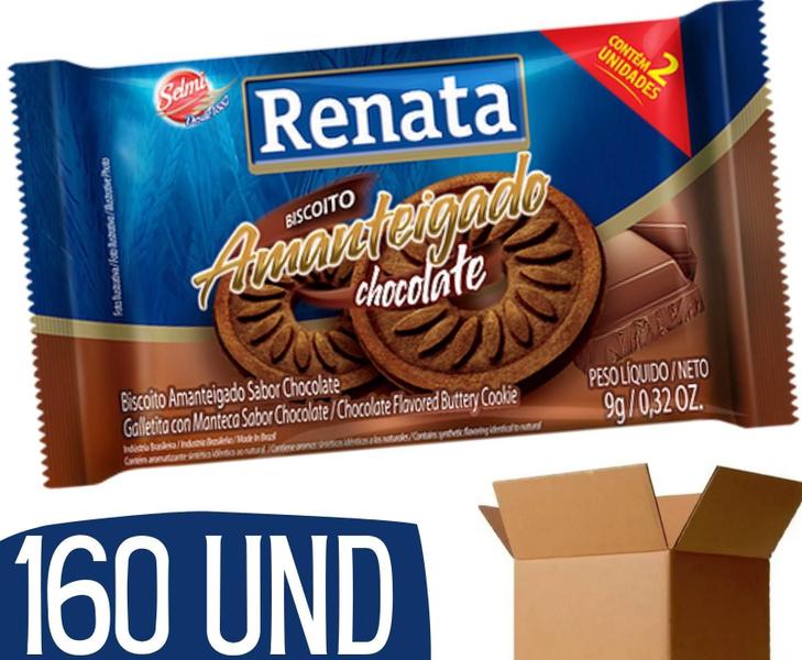 Imagem de Biscoitos Amanteigados Chocolate Sache Unitario Renata 160 U