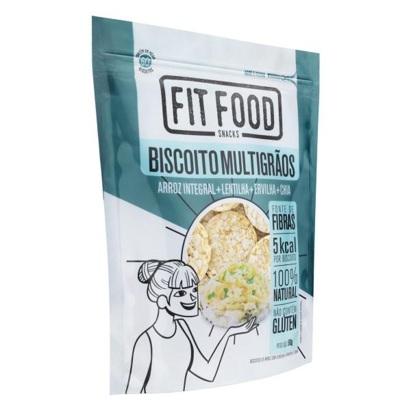 Biscoitos de Arroz Multigrãos FIT FOOD 90g Imagem de Biscoitos de Arroz Multigrãos FIT FOOD 90g