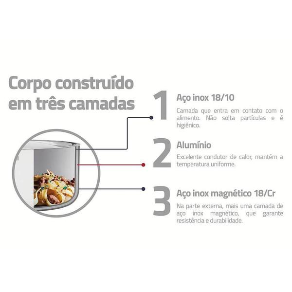 Imagem de Bistequeira Frigideira Tramontina Grano Aço Inox Revestimento Int. Antiaderente 22cm 1,2L 62159227