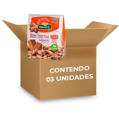 Imagem de Bites Free Minis Paçoquinha Fit Zero Açúcar, Zero Glúten, Vegano Natural Life contendo 3 caixas com 70g cada