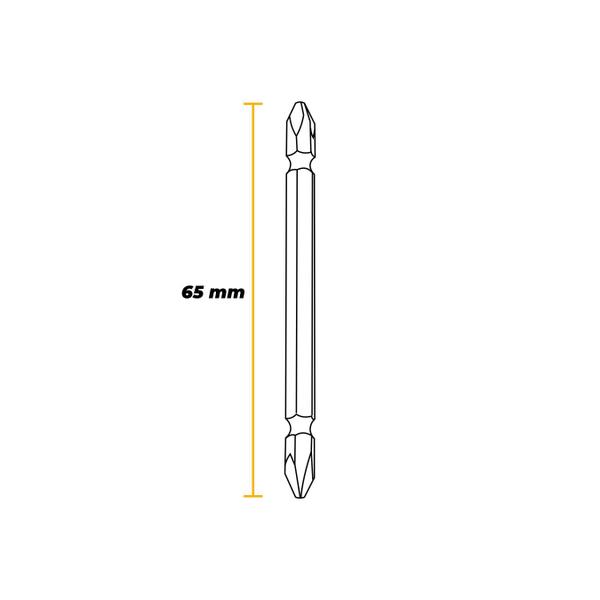 Imagem de Bits Fenda Philips Dupla Ph2 X 65 Mm Fosco