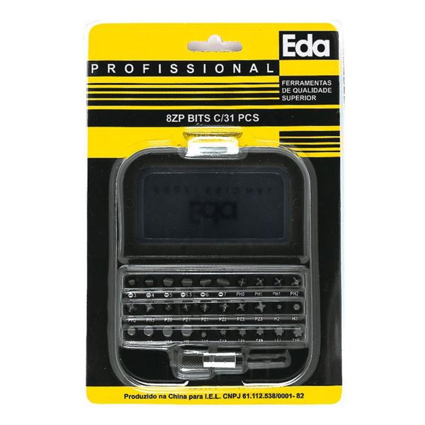 Imagem de Bits para furadeira com 31 peças Eda 8ZP Preto