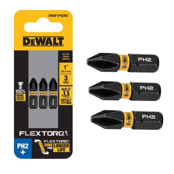 Imagem de Bits Ph2 Dewalt (dwaf1ph2ir3) 3 Peças Curto 25mm