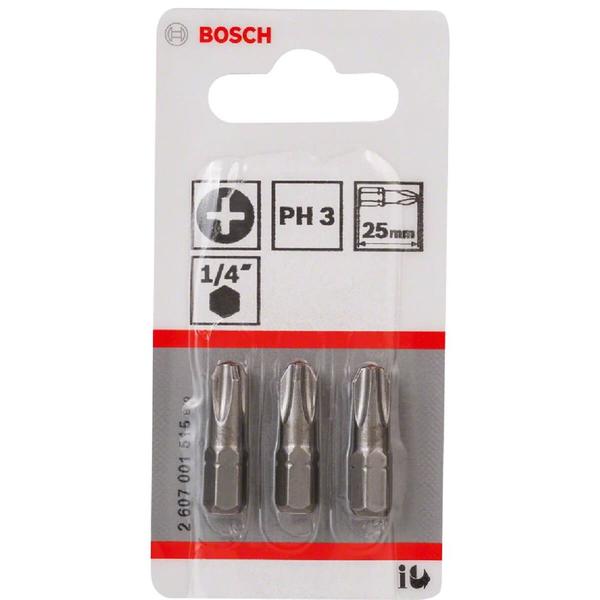 Imagem de Bits Phillips Extra Hard PH3 25mm 3 Unidades - 2607001515000 - BOSCH