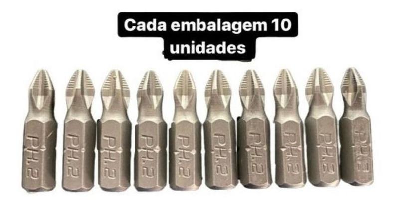 Imagem de Bits Ponteira Ph2 Para Parafusadeira C/10 Peças