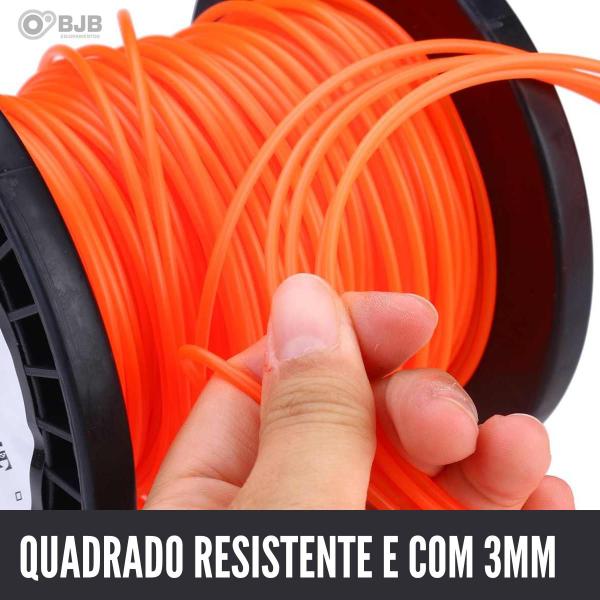 Imagem de Bjb Equipamentos - Fio De Nylon Roçadeira 3mm Quadrado 2kg