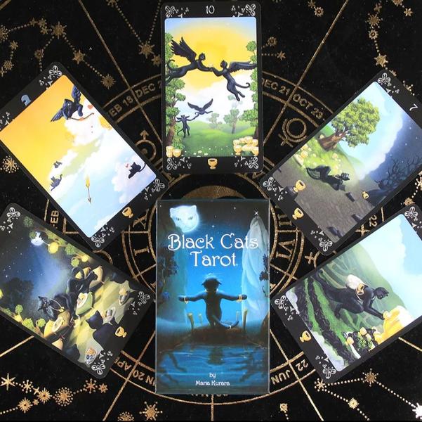 Imagem de Black Cats Tarot Deck Tarô Dos Gatos Pretos Baralho de Cartas de Oráculo