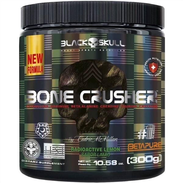 Imagem de Black Skull Creatina Turbo Pote 300g + Pré Treino Bone Crusher 300g 