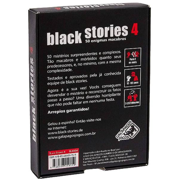 Imagem de Black Stories 4 Histórias Sinistras 4 Jogo Cartas Galápagos - GALAPAGOS JOGOS