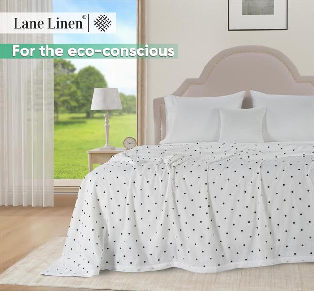 Imagem de Blanket Lane Linen Cooling Queen Size Black Polka Dot