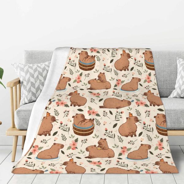 Imagem de Blanket Throw Capybaras Soft Cozy Fluffy Fleece 125x100cm