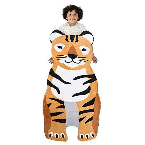 Imagem de Blankie Tails  Tiger Wearable Blanket - Cobertor de lã Minky Super macio e aconchegante, lavável na máquina, perfeito para presentes, festas do pijama e uso diário para crianças, adultos e adolescentes