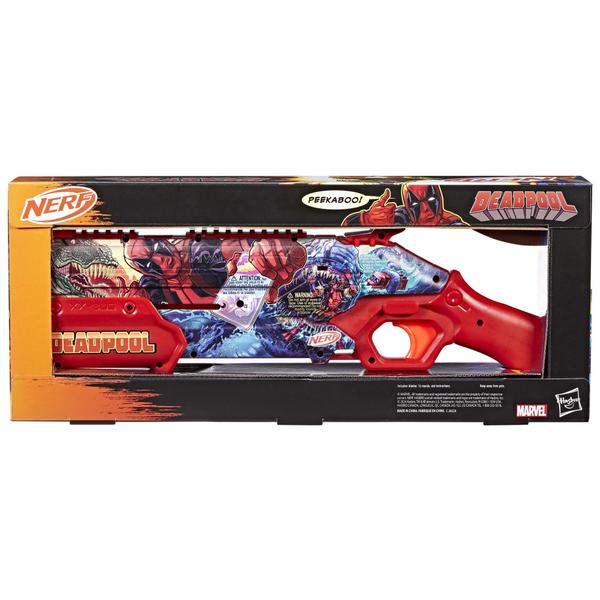 Imagem de Blaster Nerf Marvel Deadpool com 16 rodadas Accu-Rounds Rival 14+