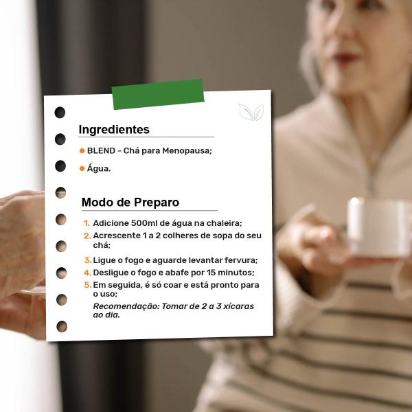 Blend - Chá para Menopausa - 100% Natural - Alta Qualidade - Rocha Saúde Imagem de Blend - Chá para Menopausa - 100% Natural - Alta Qualidade