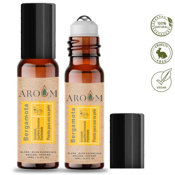 Blend óleo essencial Bergamota roll- on 10 ml Aroom - Uso na pele - Aroom Aromaterapia Imagem de Blend óleo essencial Bergamota roll- on 10 ml Aroom - Uso na pele