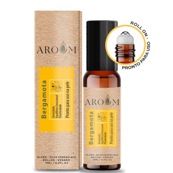 Blend óleo essencial Bergamota roll- on 10 ml Aroom - Uso na pele - Aroom Aromaterapia Imagem de Blend óleo essencial Bergamota roll- on 10 ml Aroom - Uso na pele