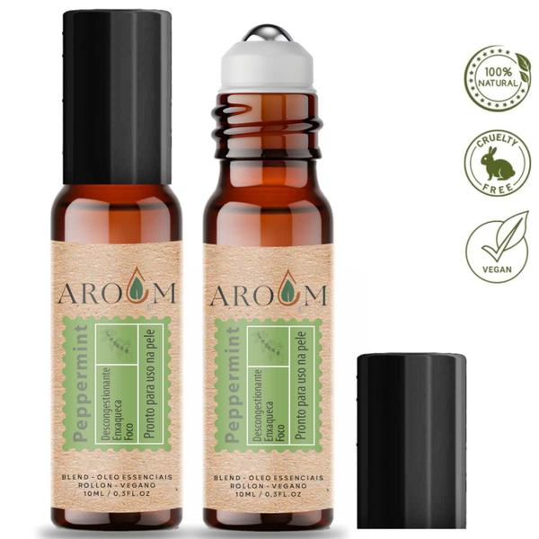 Blend Óleo essencial Peppermint roll - on 10 ml Aroom - Uso na pele - Aroom Aromaterapia Imagem de Blend Óleo essencial Peppermint roll - on 10 ml Aroom - Uso na pele