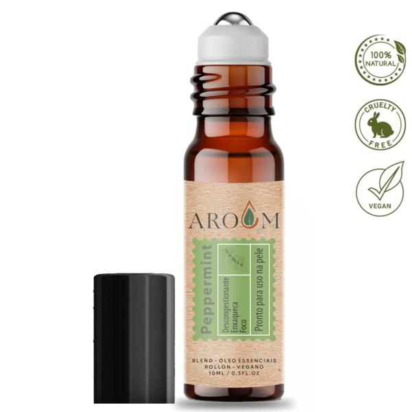 Blend Óleo essencial Peppermint roll - on 10 ml Aroom - Uso na pele - Aroom Aromaterapia Imagem de Blend Óleo essencial Peppermint roll - on 10 ml Aroom - Uso na pele