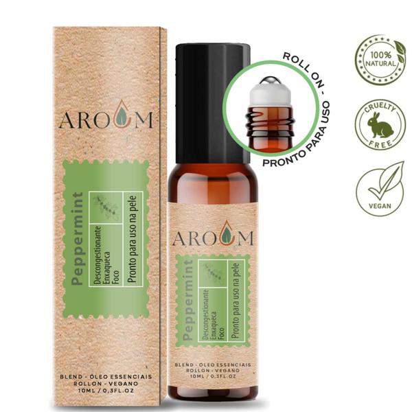 Blend Óleo essencial Peppermint roll - on 10 ml Aroom - Uso na pele - Aroom Aromaterapia Imagem de Blend Óleo essencial Peppermint roll - on 10 ml Aroom - Uso na pele