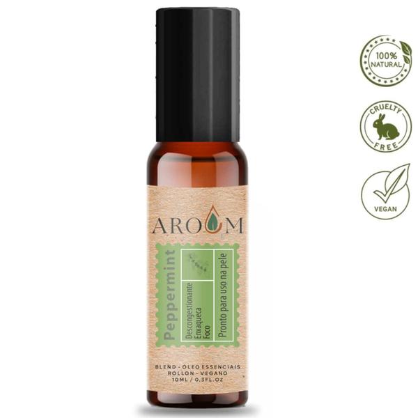Blend Óleo essencial Peppermint roll - on 10 ml Aroom - Uso na pele - Aroom Aromaterapia Imagem de Blend Óleo essencial Peppermint roll - on 10 ml Aroom - Uso na pele