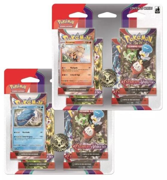 Imagem de Blister Quadruplo Booster Pokemon 4 Pacotinhos Origianl Copag