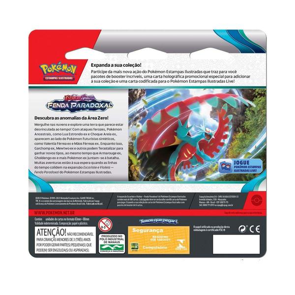 Imagem de Blister quadruplo pokémon cetitan escarlate e violeta 4 fenda paradoxal - 25 cartas copag