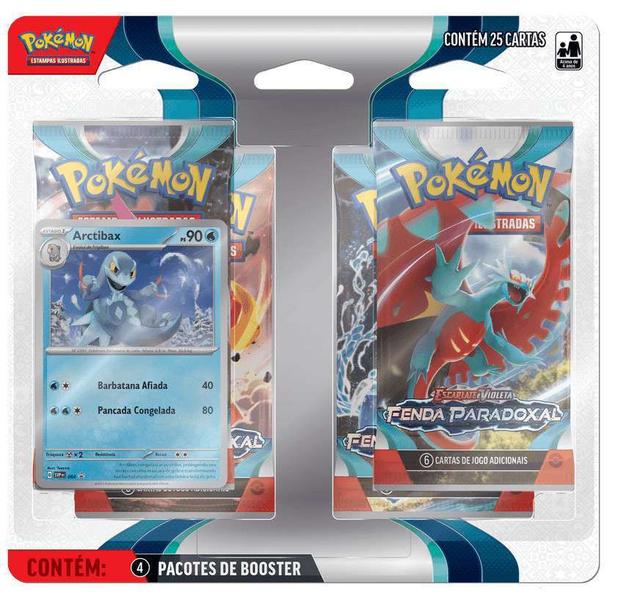 Blister Quádruplo Pokemon Fenda Paradoxal Arctibax+ Cetitan - Copag Imagem de Blister Quádruplo Pokemon Fenda Paradoxal Arctibax+ Cetitan