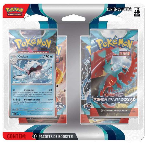 Blister Quádruplo Pokemon Fenda Paradoxal Arctibax+ Cetitan - Copag Imagem de Blister Quádruplo Pokemon Fenda Paradoxal Arctibax+ Cetitan