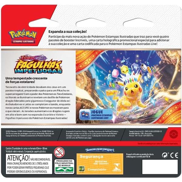 Imagem de Blister quadruplo pokémon quagsire ev8 fagulhas impetuosas copag 25 cartas