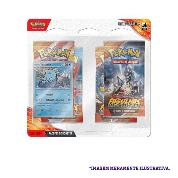 Imagem de Blister Quadruplo Quagsire Pokémon TCG Escarlate E Violeta 8 Fagulhas Impetuosas - Copag