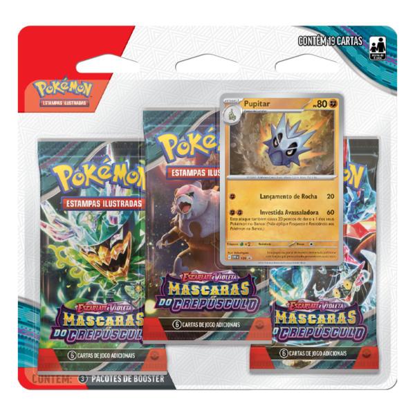 Imagem de Blister Triplo Cartas Pokemon Máscaras do Crepúsculo Pupitar