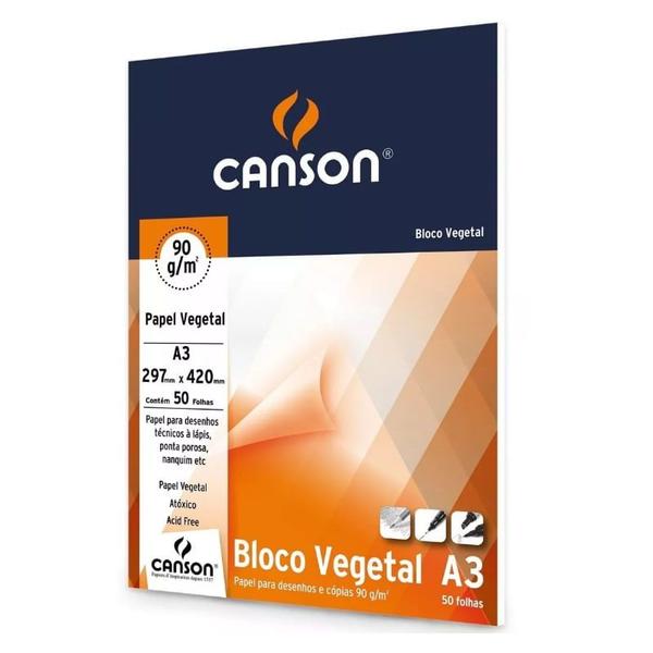 Imagem de Bloco A3 95g Vegetal 50 Folhas - Canson -