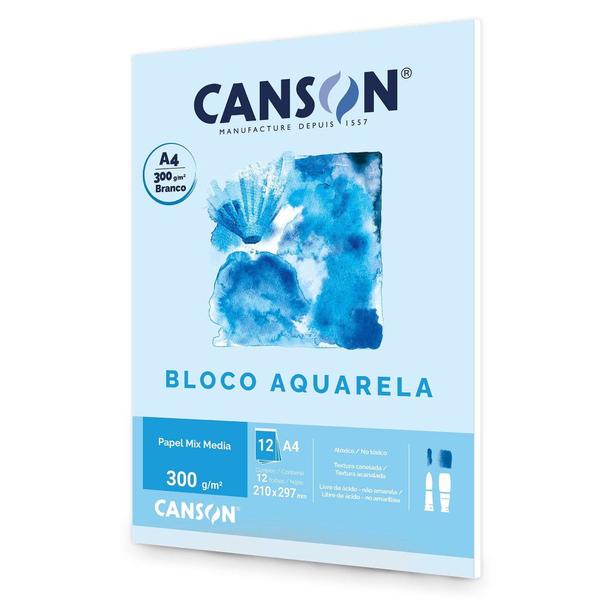 Imagem de Bloco A4 300g Canson aquarela com 12 folhas