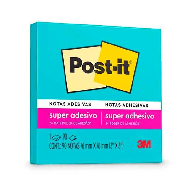 Imagem de Bloco Adesivo 76X76mm Azul Electric 90 folhas Post-it 3M