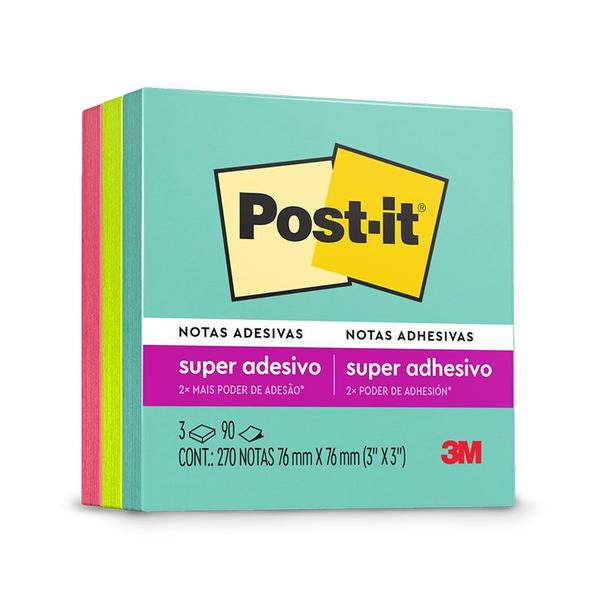 Imagem de Bloco Adesivo 76x76mm Neon Supernova Post-It - 3M