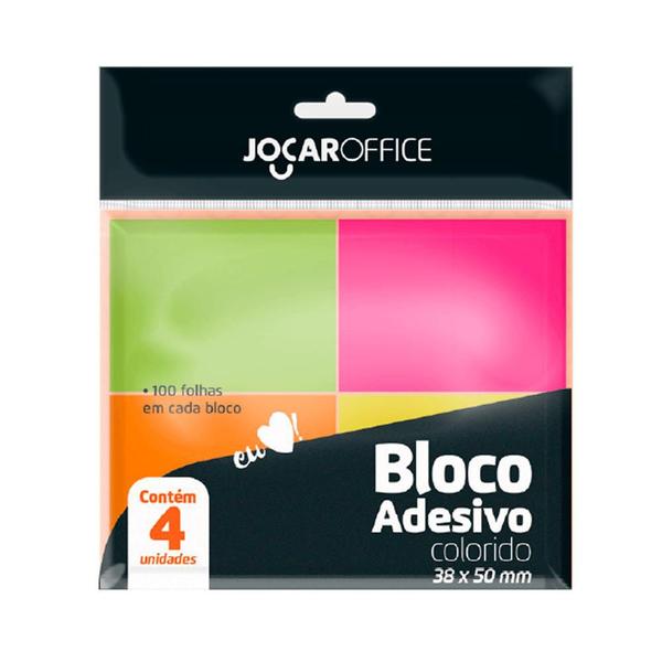 Imagem de Bloco Adesivo Recado 38x50 Colorido 100 Folhas - Jocar Office