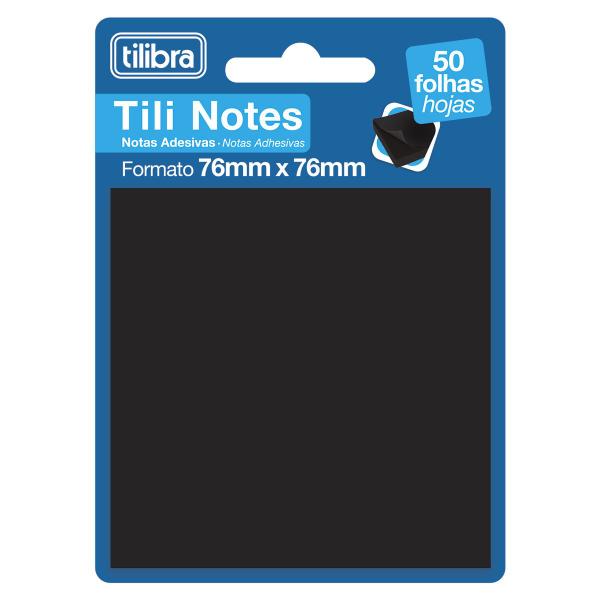 Imagem de Bloco Adesivo Tili Notes 76x76mm 50 Folhas Tilibra - Preto