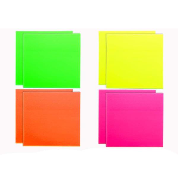 Imagem de Bloco adesivo transparente neon 76x76 40 fls BRW