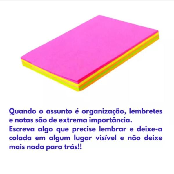 Imagem de Bloco Adesivos Papel Lembrete Colorido 76mmx76mm 400 Folhas