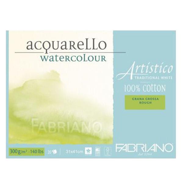 Imagem de Bloco Aquarello Watercolour Grana Grossa Fabriano Traditional White 26 x 36 cm 300g 20 Folhas  19100567