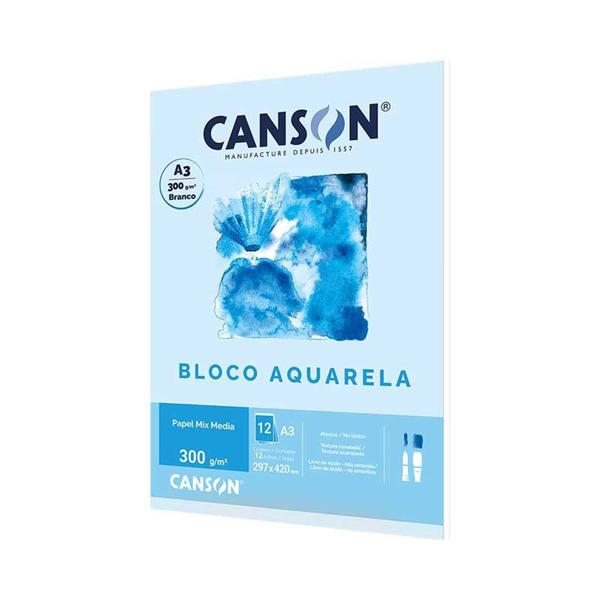 Imagem de Bloco Canson Aquarela  Mix Media 300g/m² A3 com 12 Folhas - CANSON
