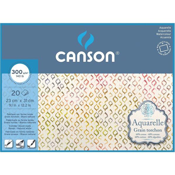 Imagem de Bloco Canson Papel Aquarelle 23x31 300 g/m Grano Grosso 20Fls C400106442