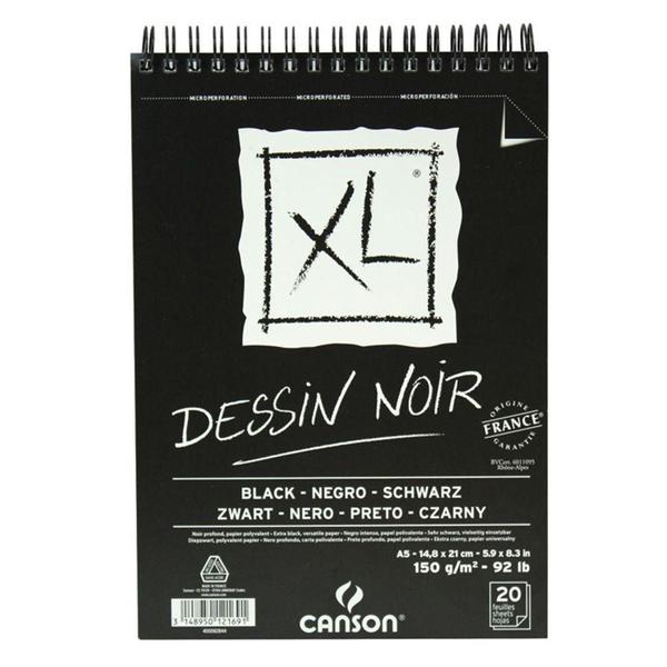 Imagem de Bloco Canson XL Dessin Noir Black 150g/m² A5  com 30 Folhas