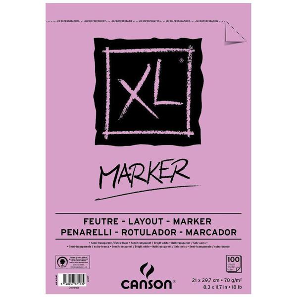 Imagem de Bloco Canson XL Marker 70g/m² A4 21 x 29,7 cm com 100 Folhas  200297236