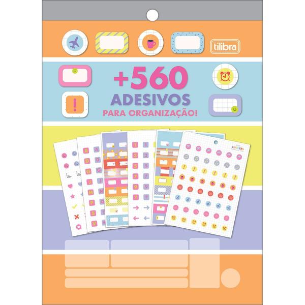 Imagem de Bloco de Adesivos Para Organização 12 Folhas Decoradas + 560 Adesivos - Tilibra