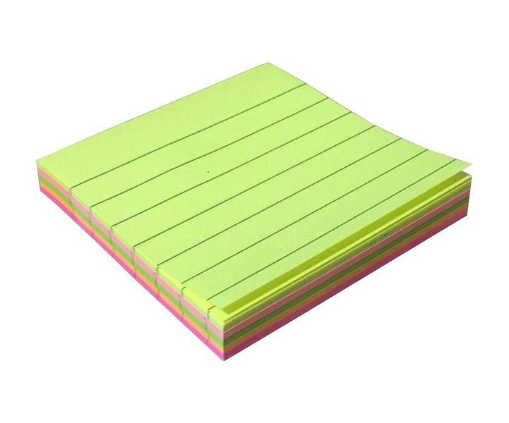 Imagem de Bloco de Anotação Com Linhas Adesivo Sticky Note Colorido 76 mm x 76 mm - 100 folhas - Amarelo